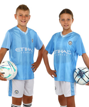 Uniformă de fotbal pentru copii cu simboluri ale MANCHESTER City football club home 2024  MC7184