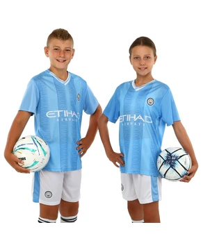 Uniformă de fotbal pentru copii cu simboluri ale MANCHESTER City football club home 2024  MC7184