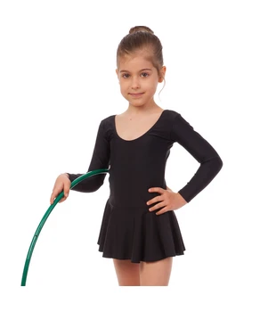 Tricou gimnastică ritmică cu mâneci lungi şi o fustă 7046