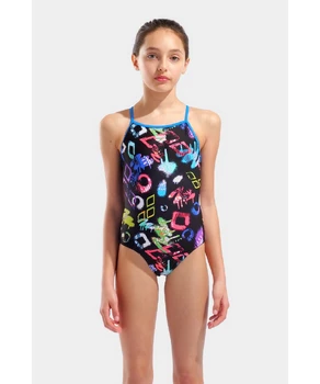 Costum Baie Fete arena GRAFFITI SWIMSUIT LIGHT DROP BACK L JR 010289